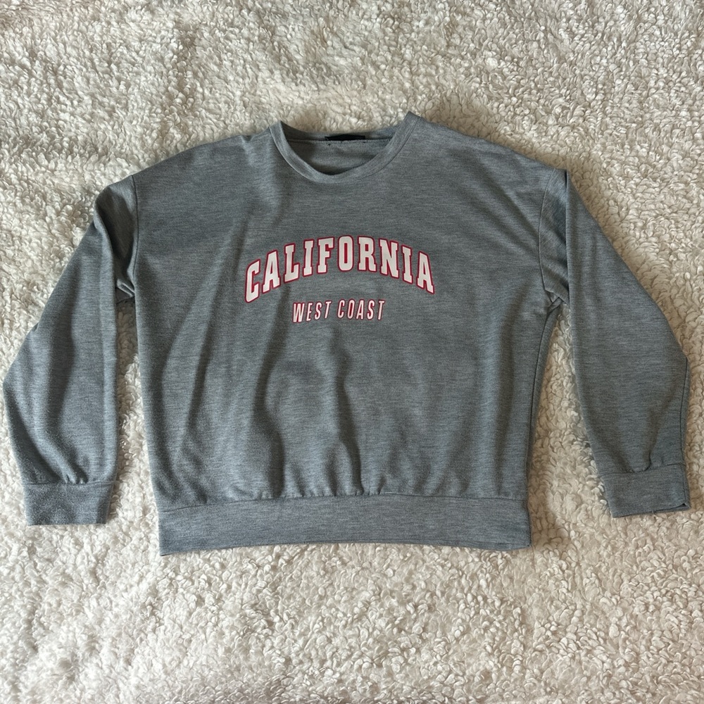 Gray and red California crewneck sweatshirt
